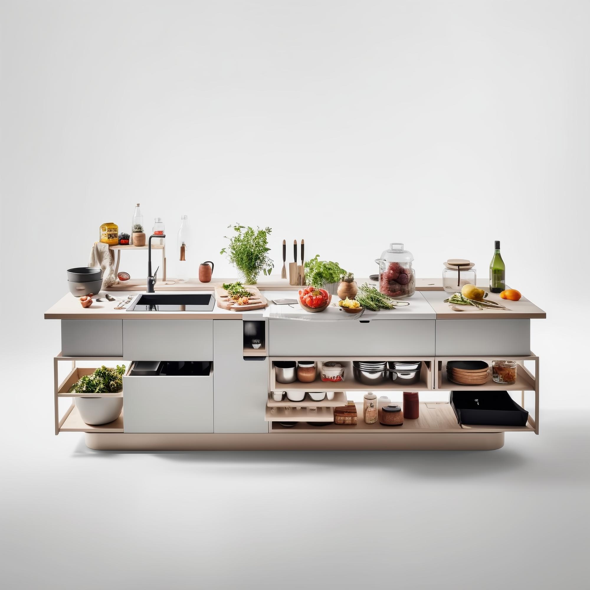 Interno cucina didattica moderna